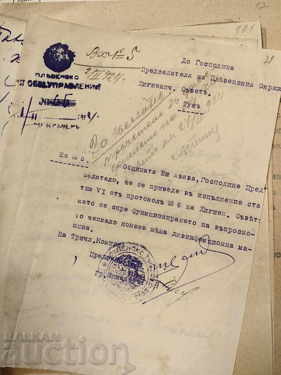 Доставка на 1924 ХИГИЕНИЧЕСКИ СЪВЕТ ПЛЕВЕН ЛОТ 130БР. ДОКУМЕНТИ РЗИ ХЕИ