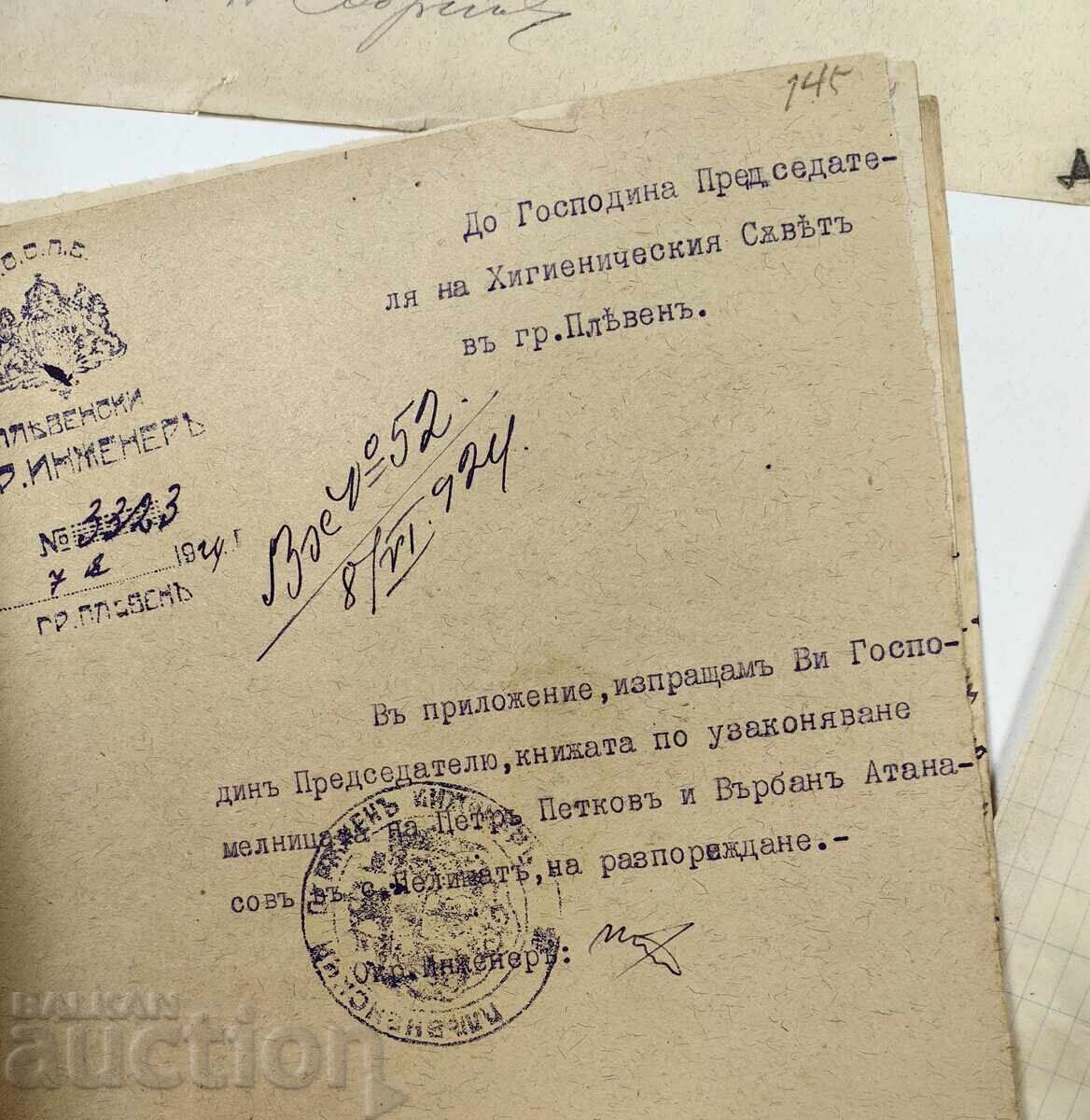 1924 ХИГИЕНИЧЕСКИ СЪВЕТ ПЛЕВЕН ЛОТ 130БР. ДОКУМЕНТИ РЗИ ХЕИ - 6