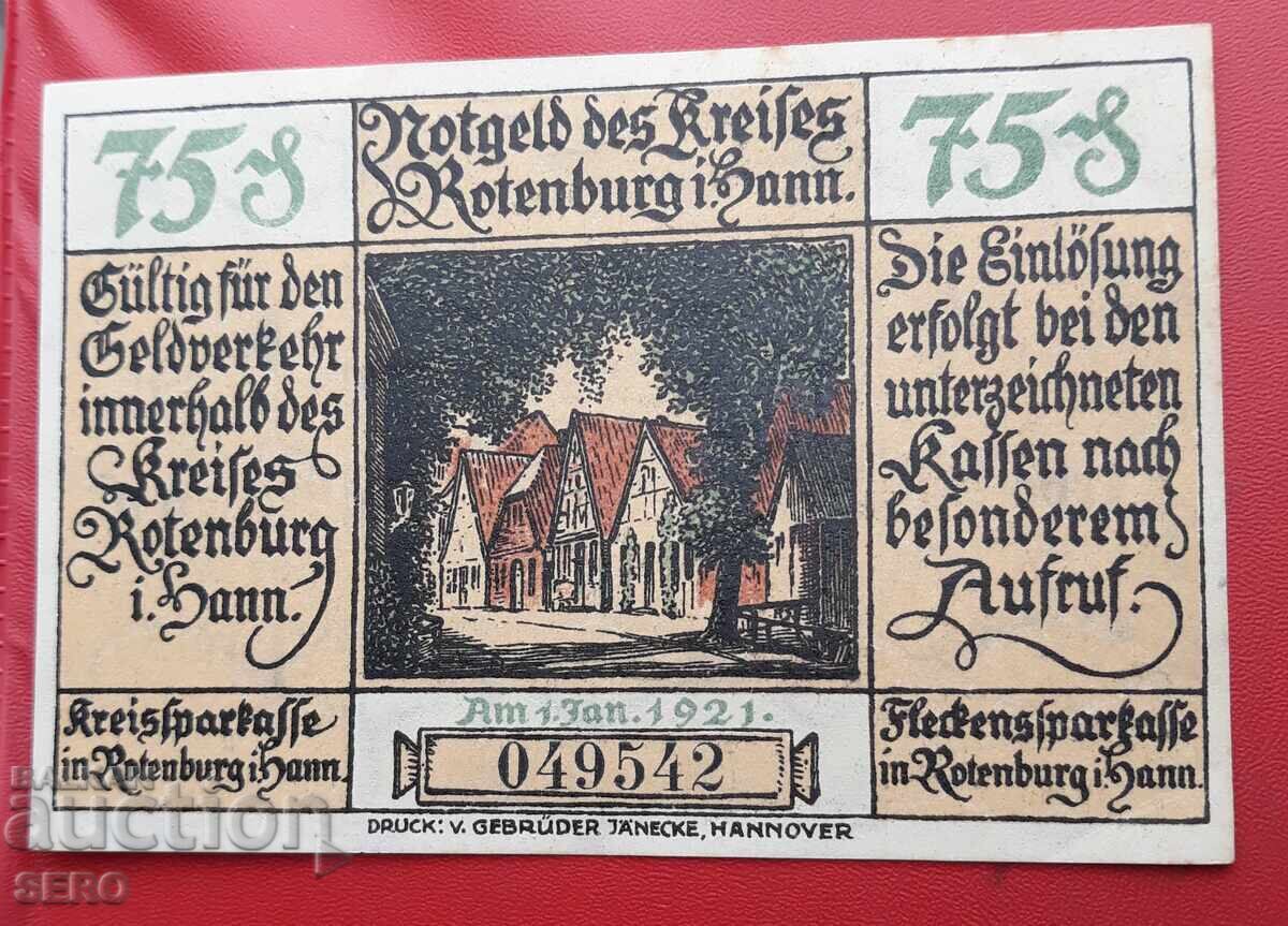 Τραπεζογραμμάτιο-Γερμανία-Σαξονία-Ρότενμπουργκ-75 πφένιγκ 1921