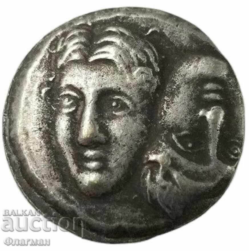 Драхма от гр. Истрос ( Iστρος ) с Диоскурите
