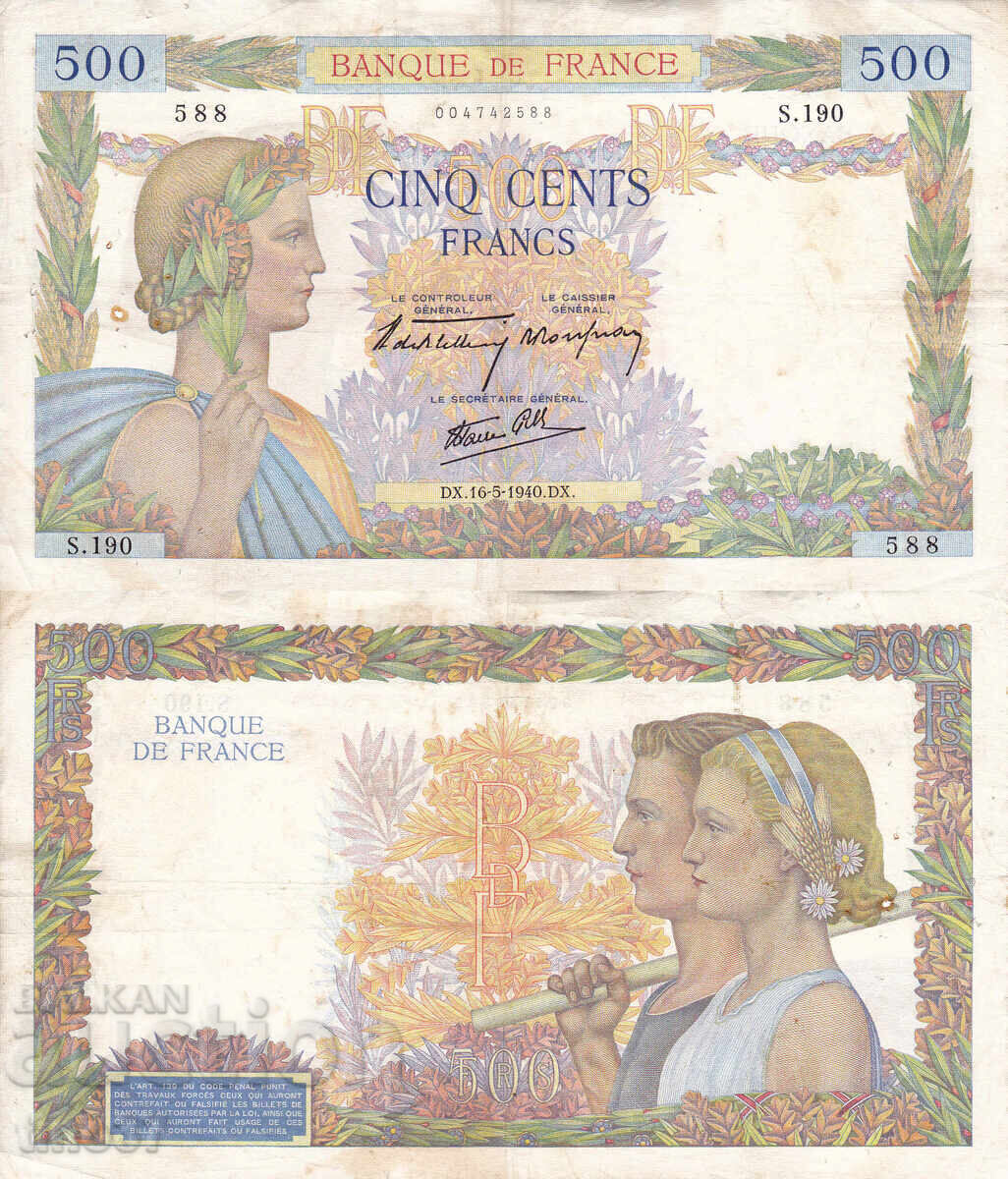 tino37- FRANTA - 500 FRANC - 1940 - F+