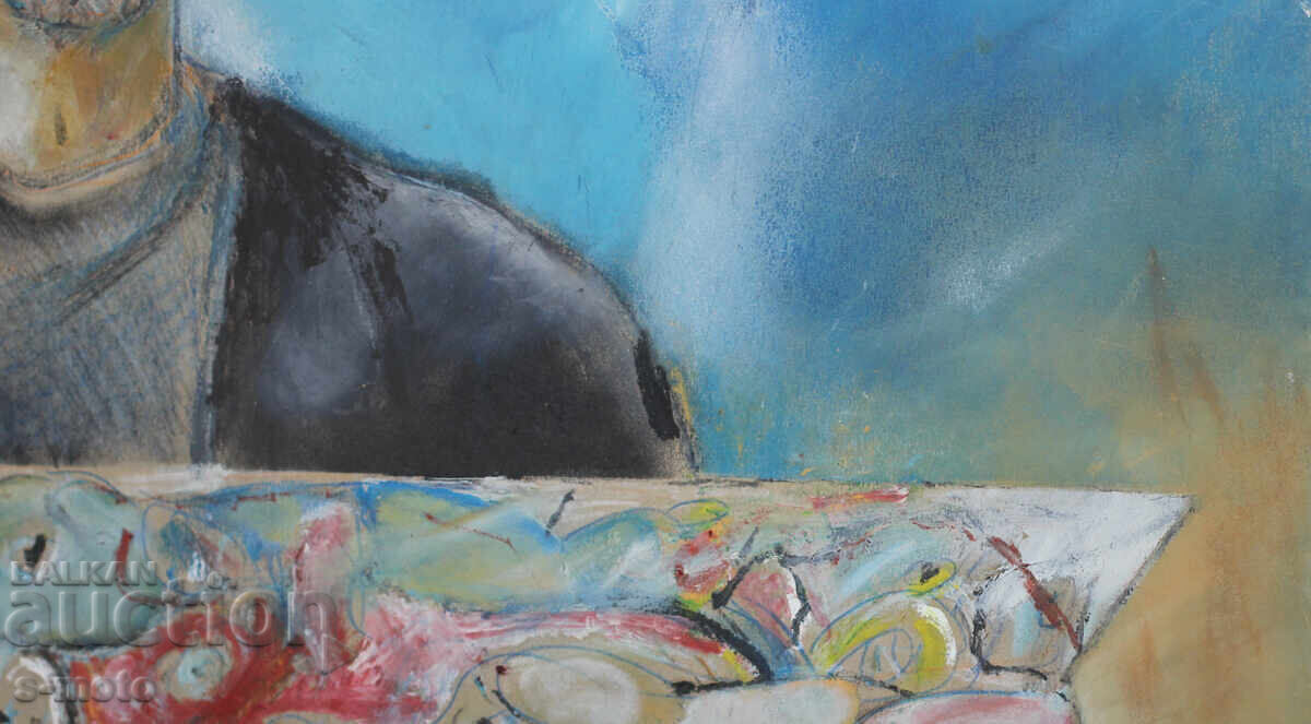 Old pastel painting, tempera portrait - 7 Old pastel painting, tempera portrait - 7