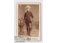 Ruse 1880 fotografie carton ofițer cu sabie, uniformă