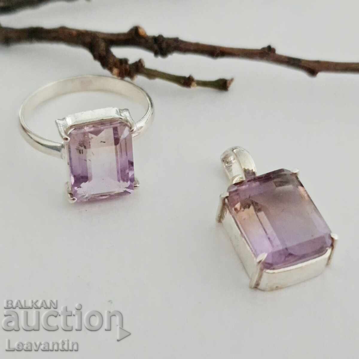 Silver ring and pendant set with Ametrine with price 162.00 BGN | € 82.83 Silver ring and pendant set with Ametrine with price 162.00 BGN | € 82.83