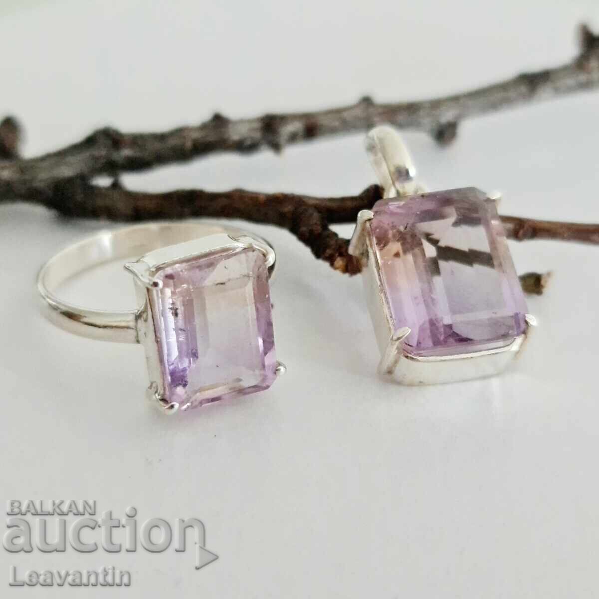 Silver ring and pendant set with Ametrine Silver ring and pendant set with Ametrine