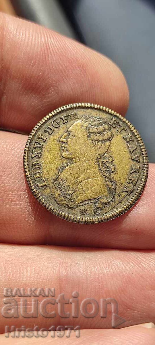 Token 1776 Ludovic al XVI-lea Franța Token 1776 Ludovic al XVI-lea Franța