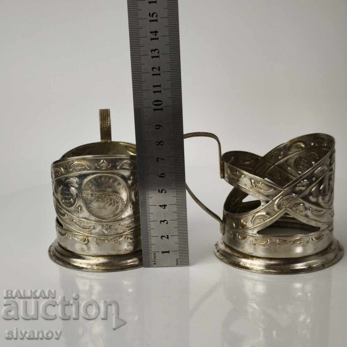 Σετ από 2 ποτήρια με σουβέρ, σερβίτσιο ΕΣΣΔ #6067 - 6 Σετ από 2 ποτήρια με σουβέρ, σερβίτσιο ΕΣΣΔ #6067 - 6