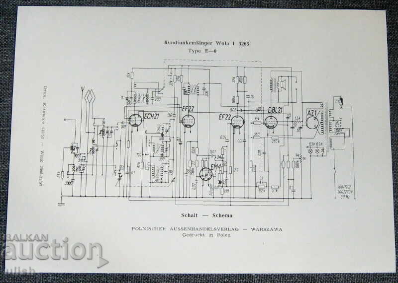 Аукцион радио Elektrim Wola I 3265 каталог принципна схема