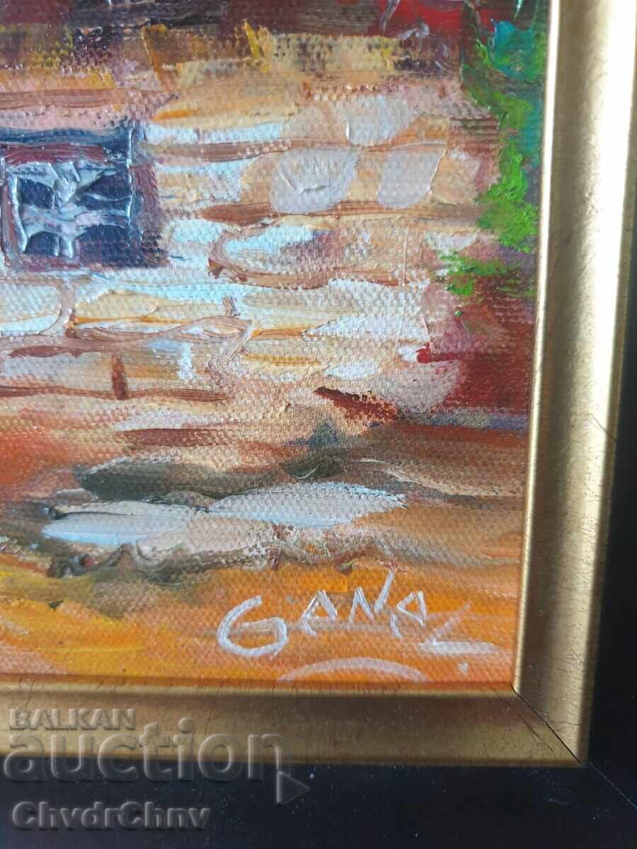 Bulgarian oil painting on canvas / Dimitar Genev / rural landscape - 6