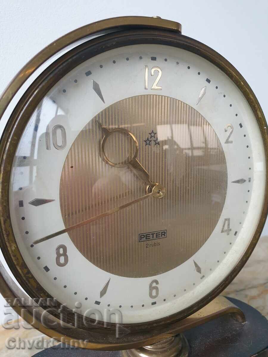 Licitație Ceas de colecție german rar, cu alarmă PETER/anii 1950