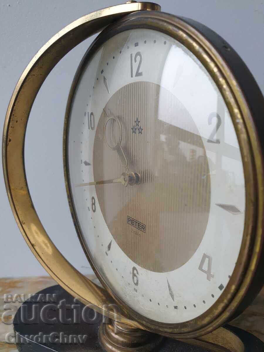 Livrarea Ceas de colecție german rar, cu alarmă PETER/anii 1950