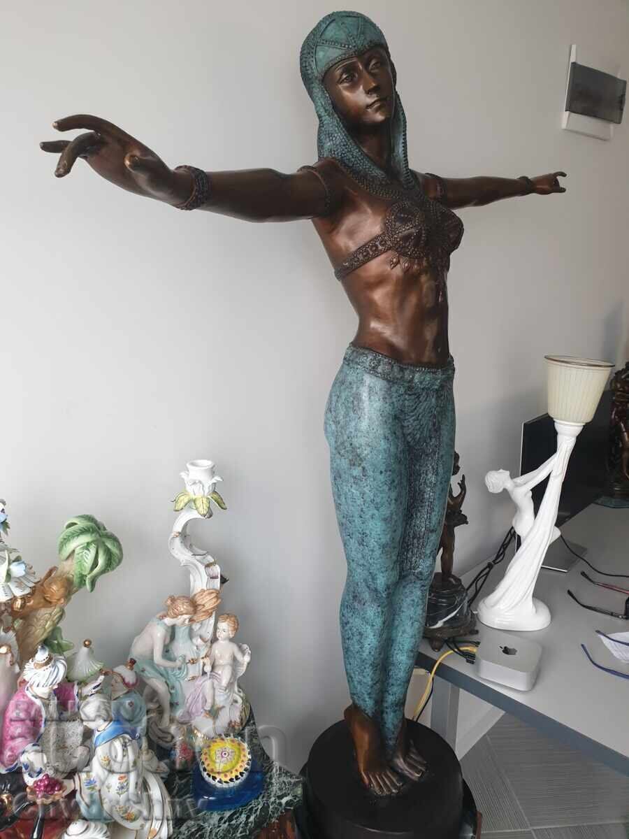 Statuie Chiparus 150cm-37kg/Sculptură de bronz dansatoare Statuie Chiparus 150cm-37kg/Sculptură de bronz dansatoare