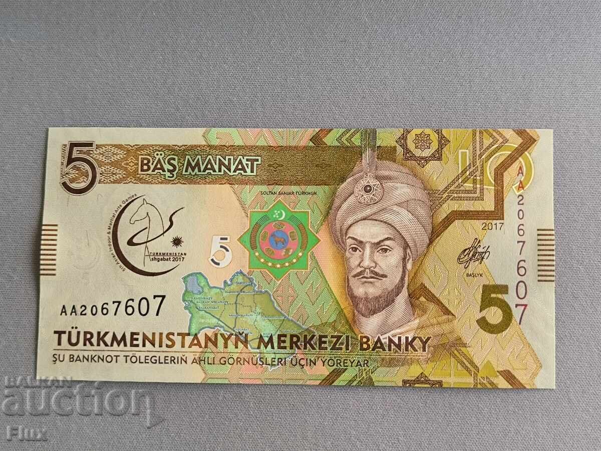 Bancnotă - Turkmenistan - 5 manat UNC | 2017g