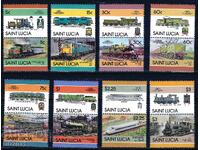 Saint Lucia 1986 - Locomotives / Leaders of the World / 5 MNH