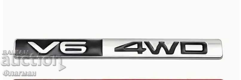 New "V6 4WD" Emblems - 147 mm / 20 mm