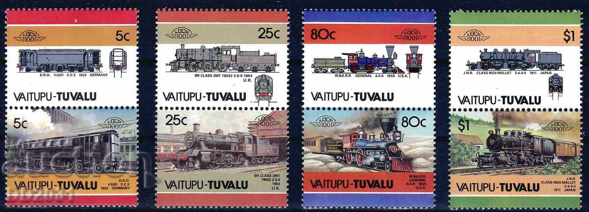 Τουβαλού/Βαϊτούπου/1986 - Λοκομοτίβες 2 Leaders of the World MNH Τουβαλού/Βαϊτούπου/1986 - Λοκομοτίβες 2 Leaders of the World MNH