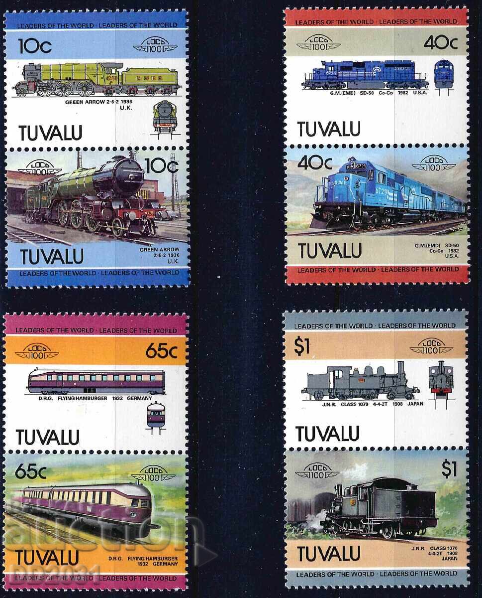 Τουβαλού 1985 - Λοκομοτίβες 5 Leaders of the World MNH