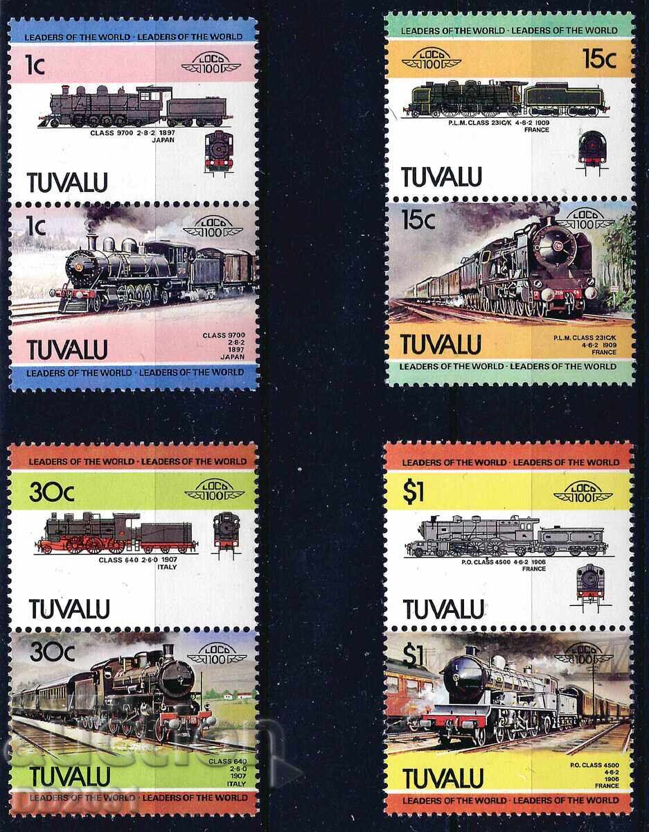 Tuvalu 1984 - Locomotives 3 Leaders of the World MNH