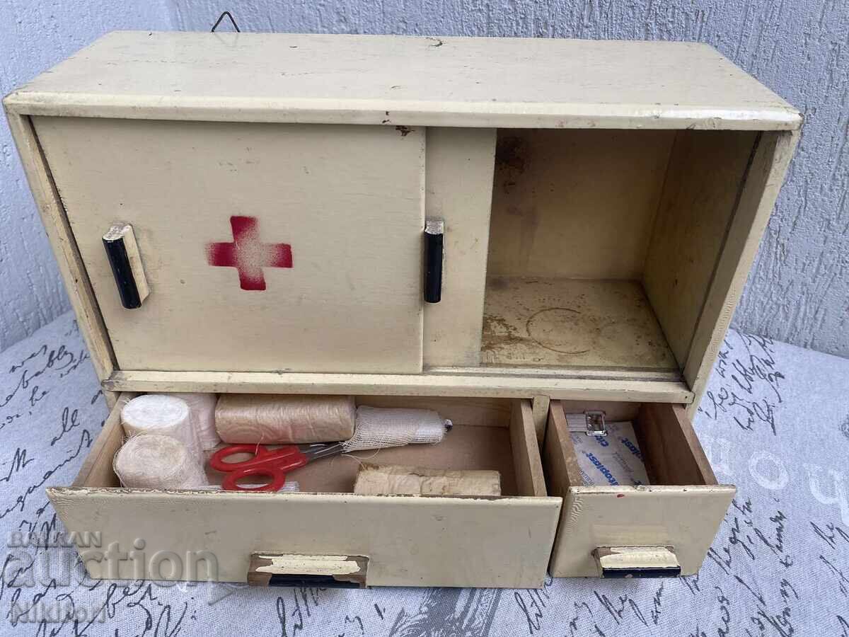 Livrarea Veche Trusă de Lemn pentru Medicamente Livrarea Veche Trusă de Lemn pentru Medicamente
