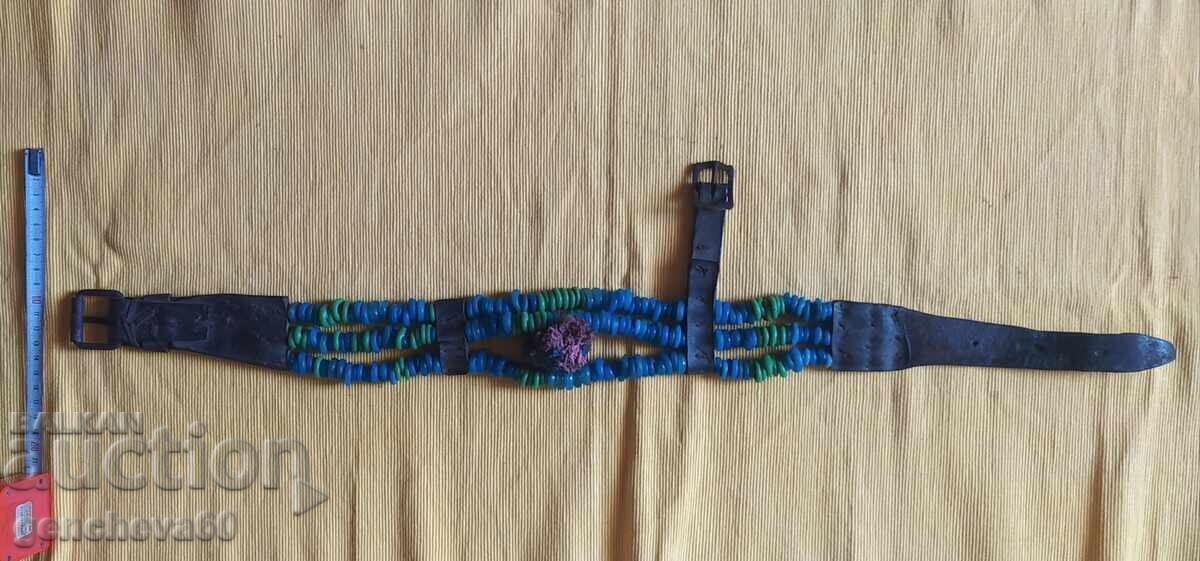 Decoration for horse/donkey harness - old glass beads - 7