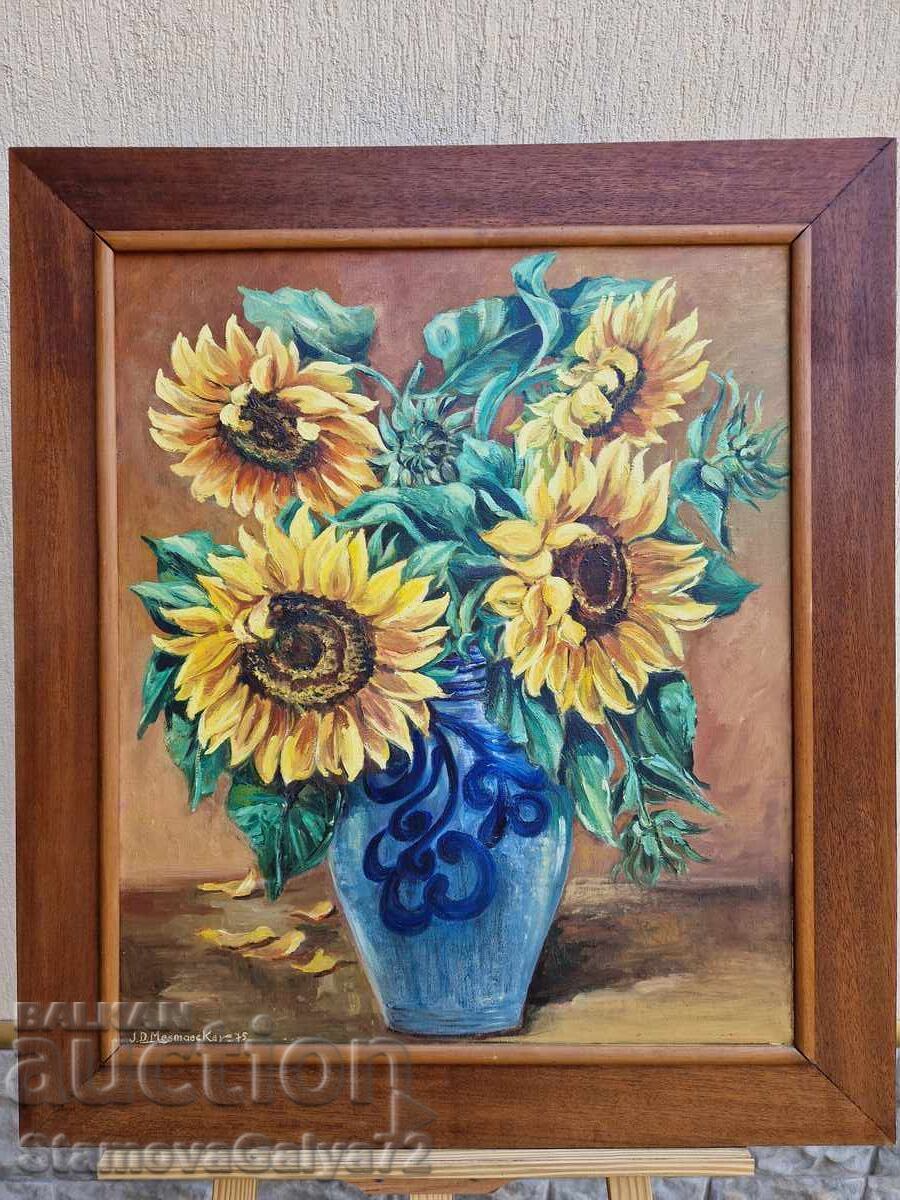 Auction  Wonderful antique Belgian painting oil still life canvas