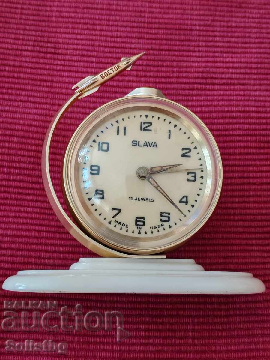 Παλιό μηχανικό ρολόι, ξυπνητήρι Slava, ΕΣΣΔ - 5