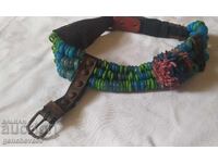 Decoration for a donkey harness made of old glass beads