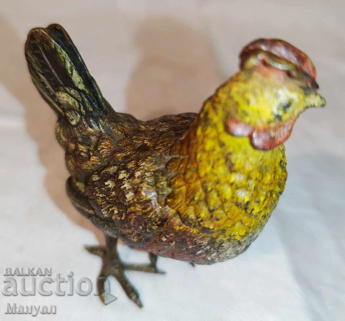 Livrarea Figurină de pui (găină) pictată la rece, Austria Livrarea Figurină de pui (găină) pictată la rece, Austria