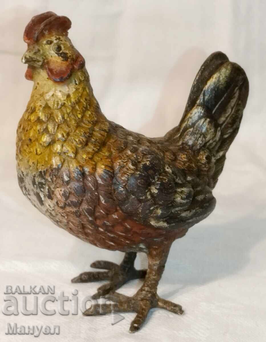 Figurină de pui (găină) pictată la rece, Austria Figurină de pui (găină) pictată la rece, Austria