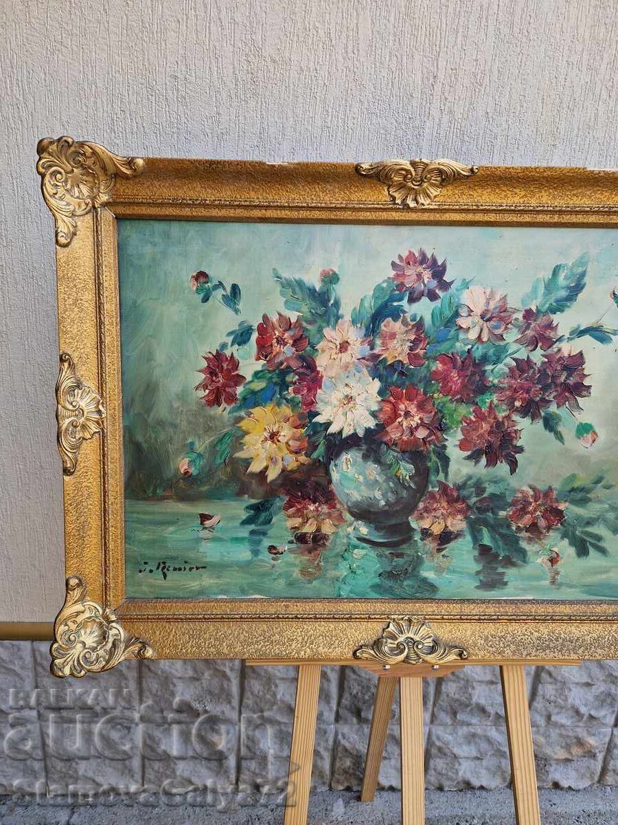 Νεκρή φύση μεγάλος καμβάς συγγραφέας λάδι πλαίσιο - 5