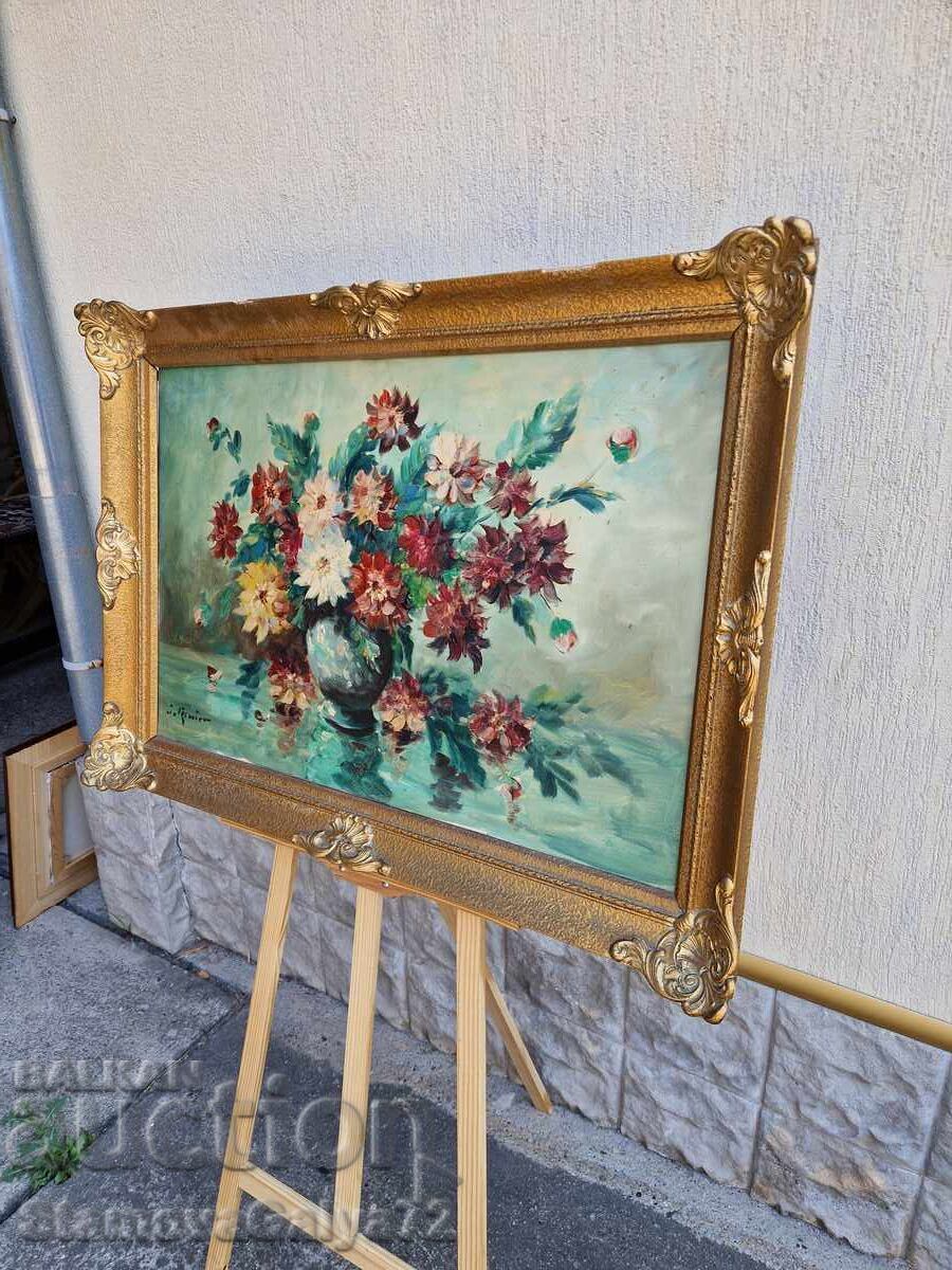 Νεκρή φύση μεγάλος καμβάς συγγραφέας λάδι πλαίσιο - 7