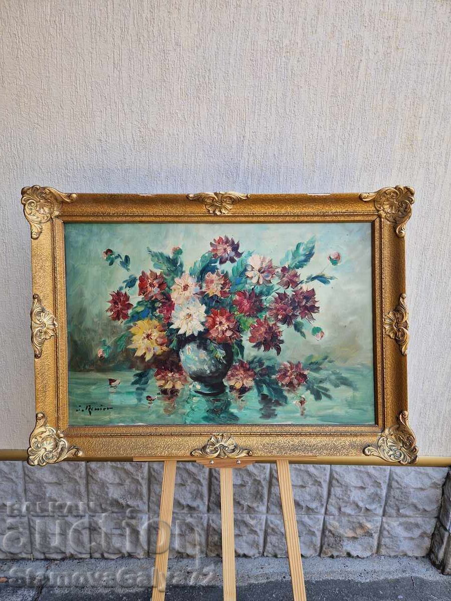 Still life, large canvas, author's oil painting, framed