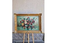 Still life, large canvas, author's oil painting, framed