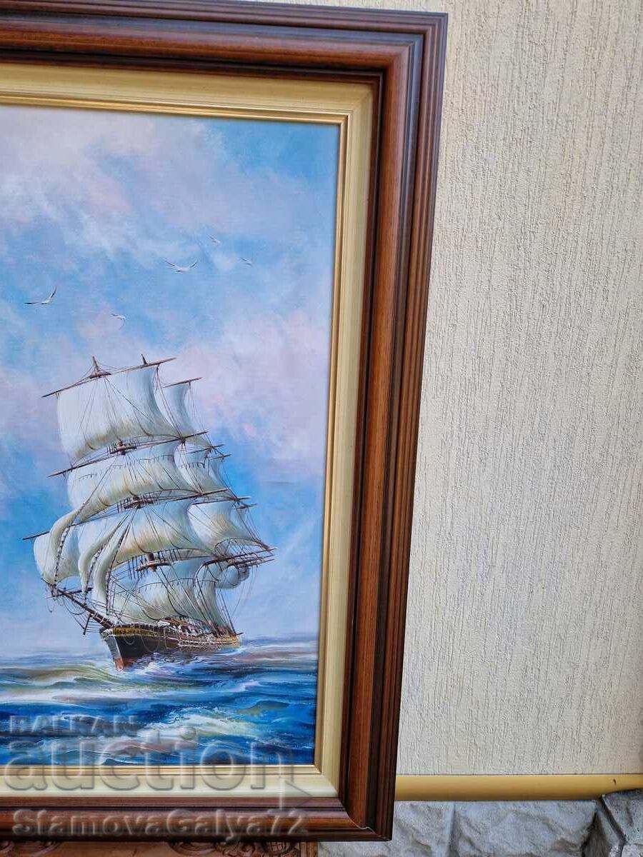 Παράδοση Μεγάλη ελαιογραφία του συγγραφέα σε καμβά