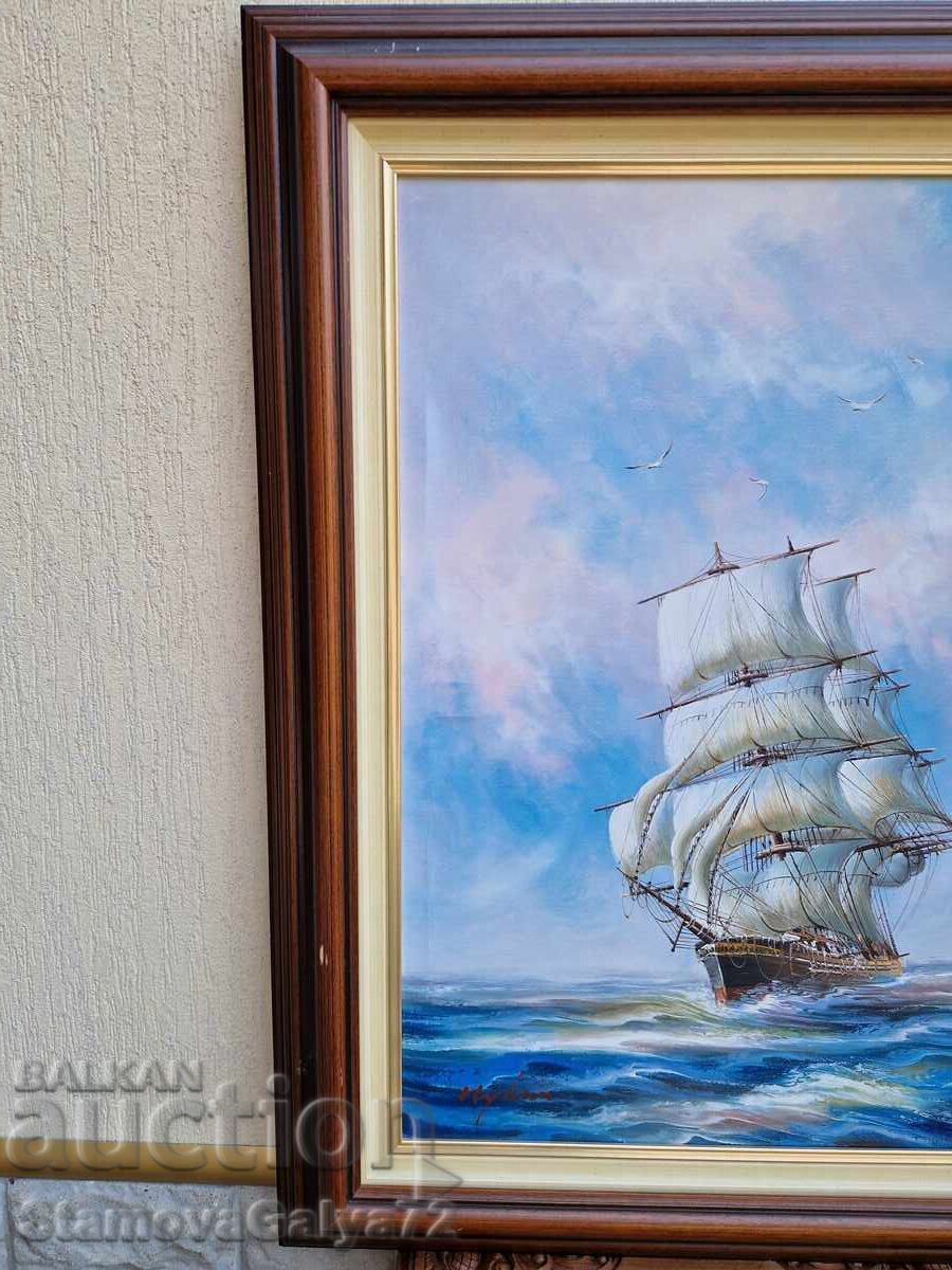 Μεγάλη ελαιογραφία του συγγραφέα σε καμβά - 5