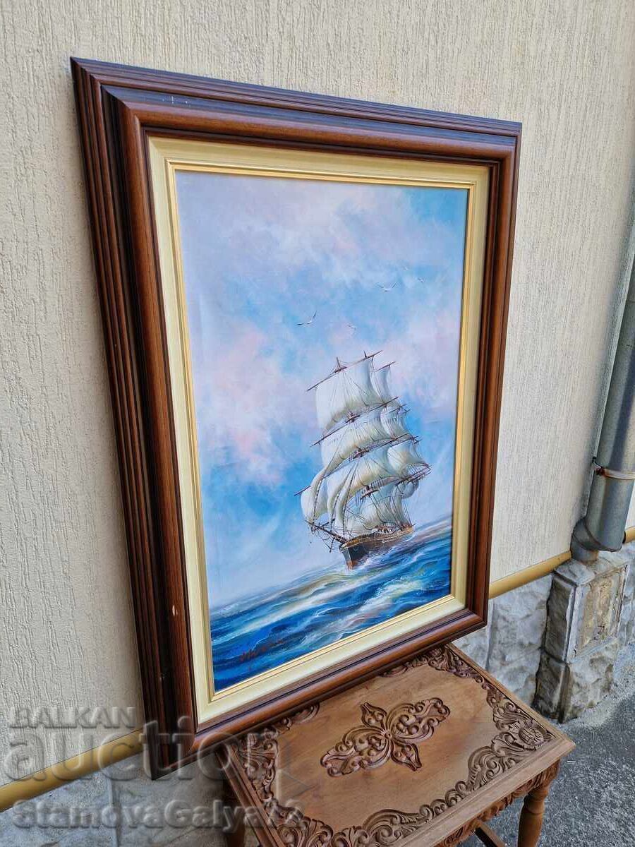 Μεγάλη ελαιογραφία του συγγραφέα σε καμβά - 6