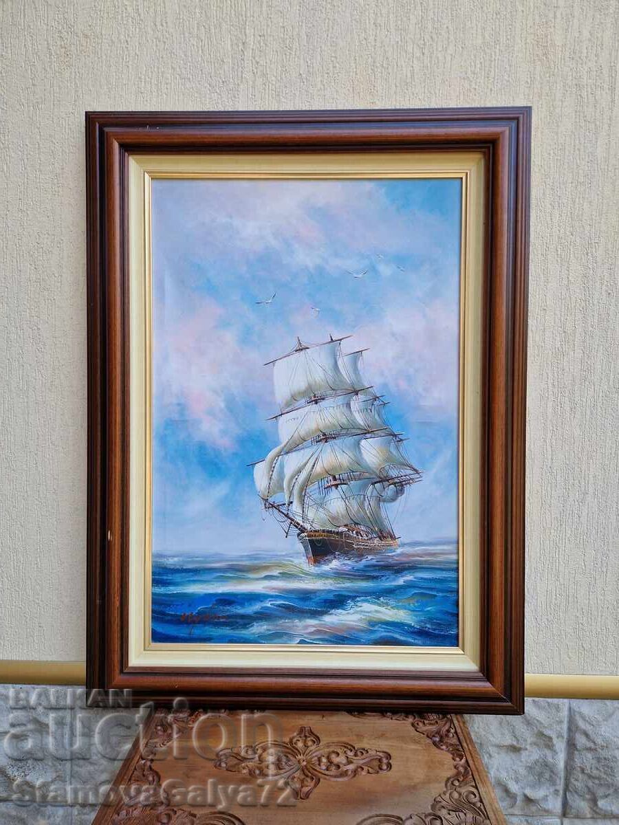 Pictură mare în ulei de autor pe pânză Pictură mare în ulei de autor pe pânză