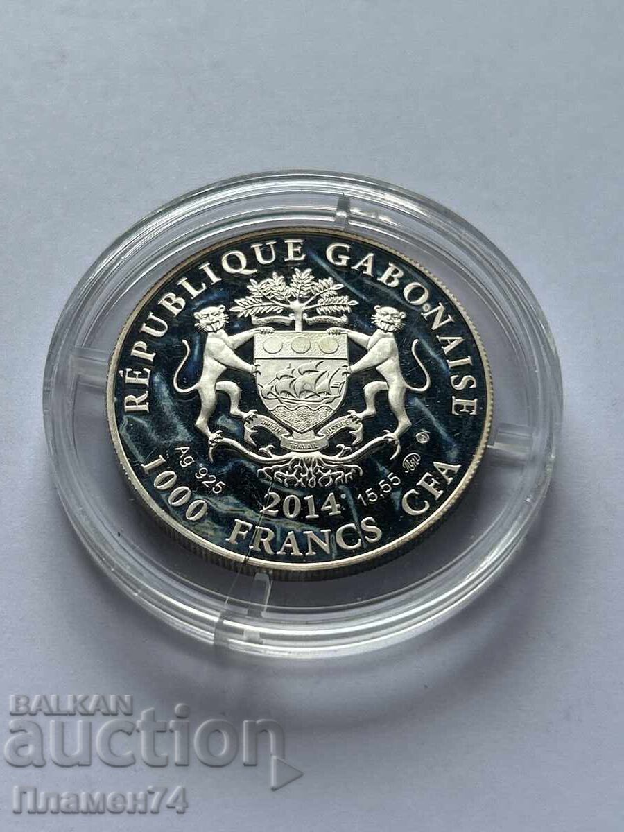 1000 франка 2014г Габон Рак