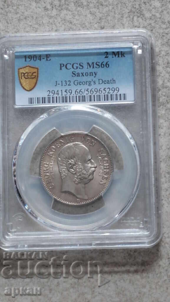 2 Stamps 1904 Saxony MS 66 - 7