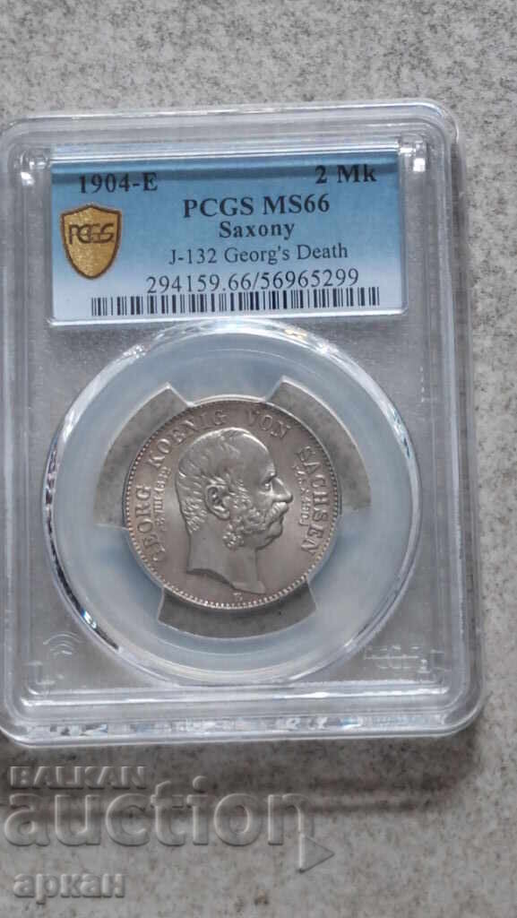 2 Stamps 1904 Saxony MS 66