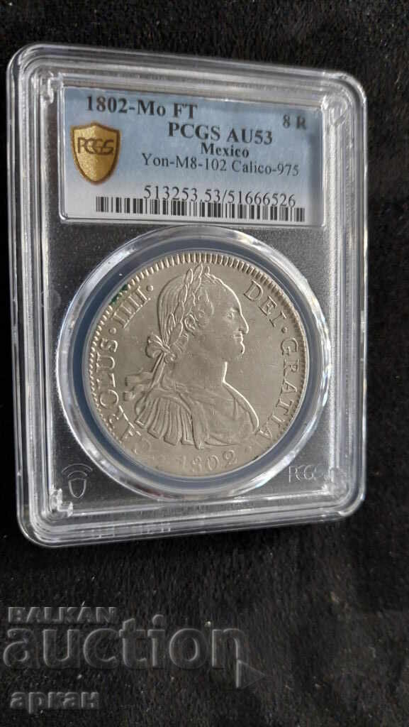 Delivery of 8 Reales 1802 Mexico - AU 53