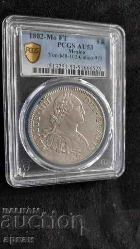 8 Reales 1802 Mexico - AU 53 - 5