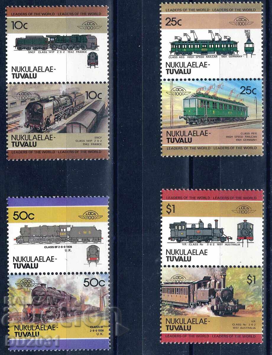 Τουβαλού/Νουκουλαελάε/1985 - Λοκομοτίβες 3 Leaders of the World MNH Τουβαλού/Νουκουλαελάε/1985 - Λοκομοτίβες 3 Leaders of the World MNH