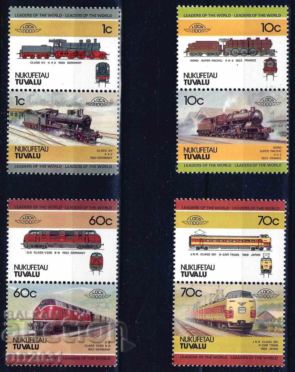 Tuvalu/Nukufetau/1985 - Locomotives 1 Leaders of the World MNH Tuvalu/Nukufetau/1985 - Locomotives 1 Leaders of the World MNH