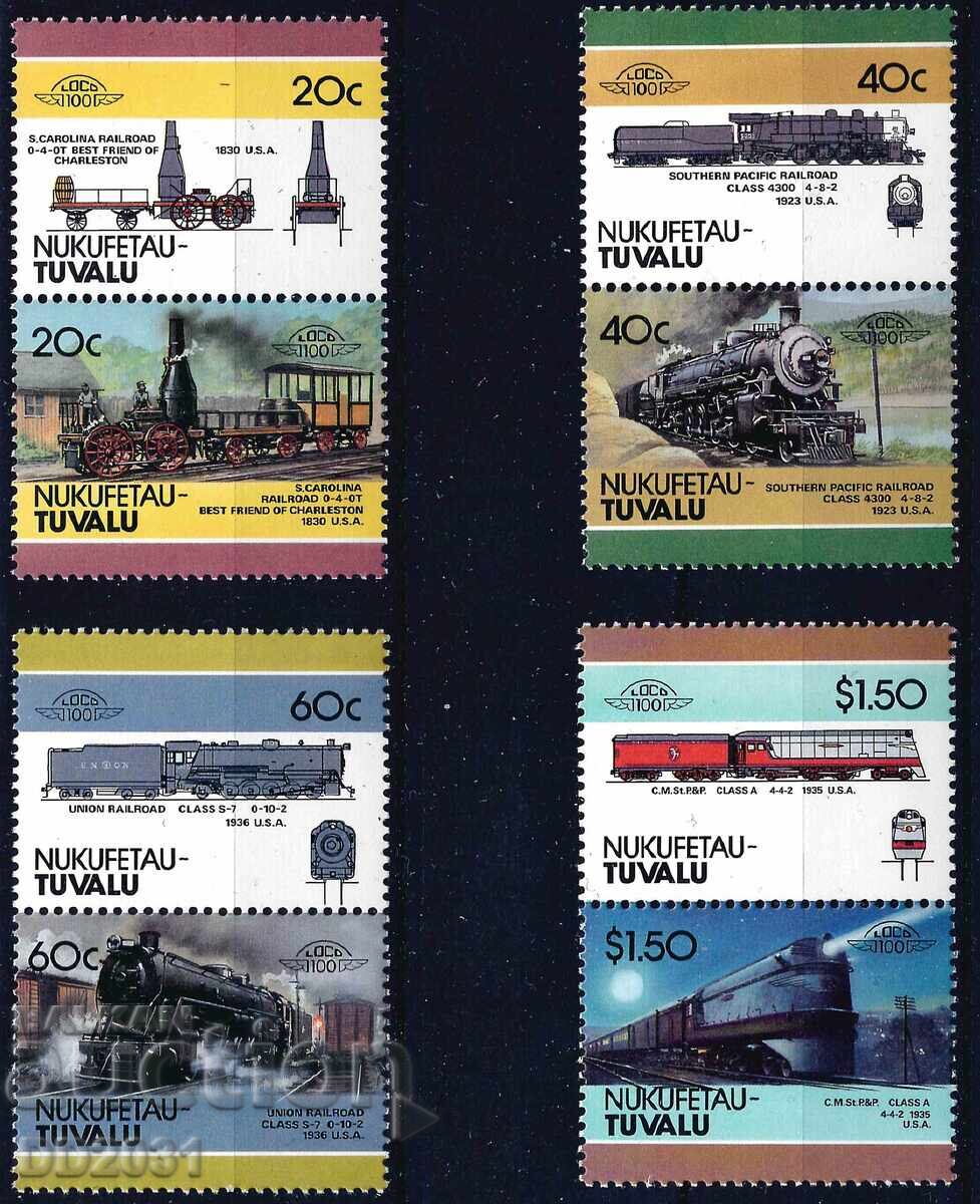 Tuvalu/Nukufetau/1985 - Locomotives 2 Leaders of the World MNH Tuvalu/Nukufetau/1985 - Locomotives 2 Leaders of the World MNH