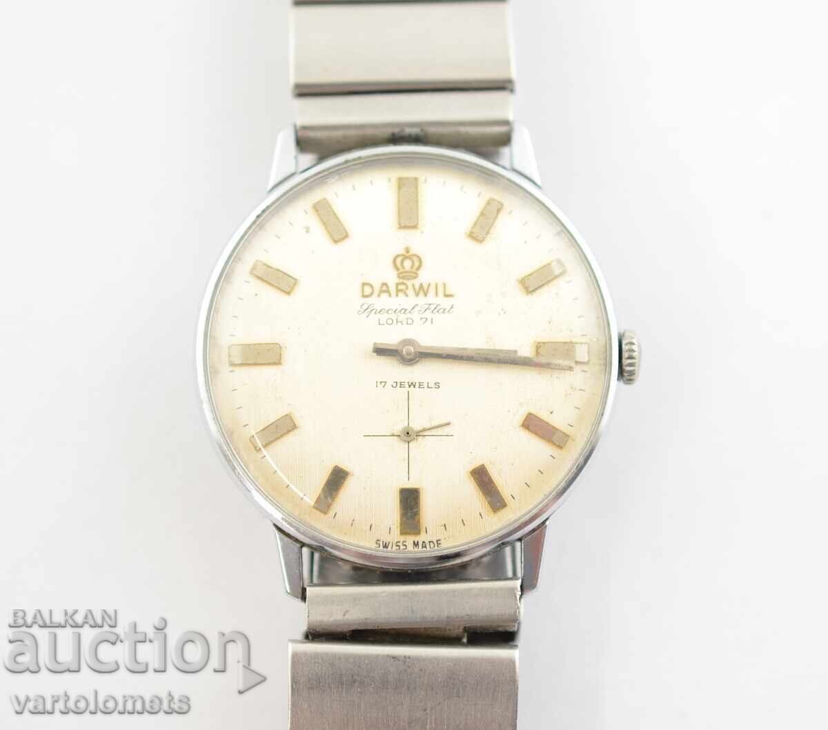 Men's watch DARWIL Special flat LORD 71 Swiss made working Men's watch DARWIL Special flat LORD 71 Swiss made working