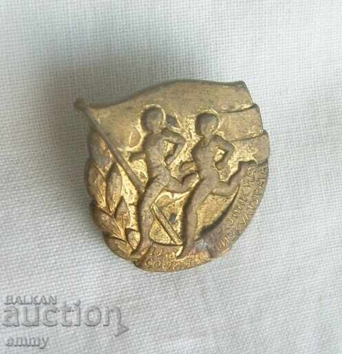 Insigna semn 1948 - Sărbătoarea culturii fizice, Sofia. Pe șurub cu preț 4.50 BGN | € 2.30