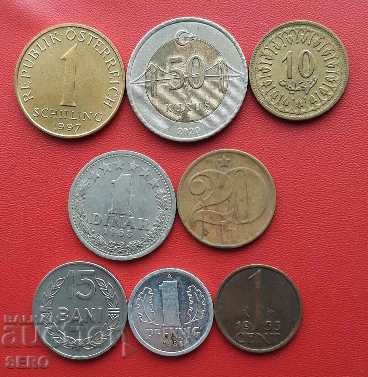 Lot mixt de 8 monede