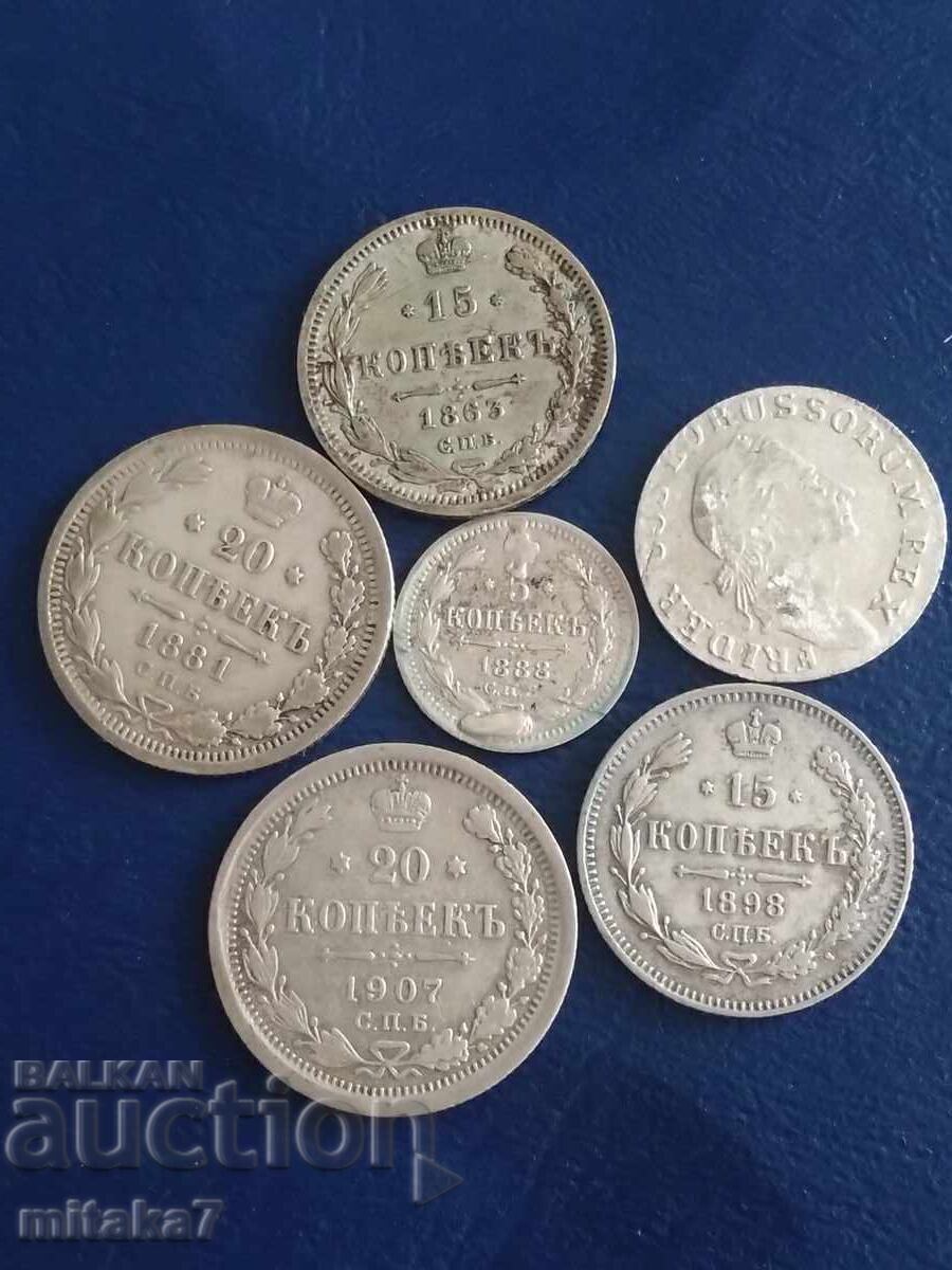 Малък лот сребърни монети - 5