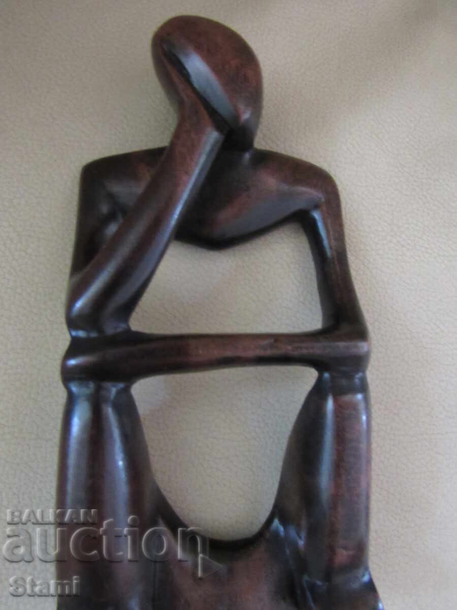 Licitație Figurină stilizată de gânditor din abanos - 4